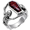 New Style Skull Ring Vintage Thai Silver Vampire Bat Tattoo Punk Style Ring For Men