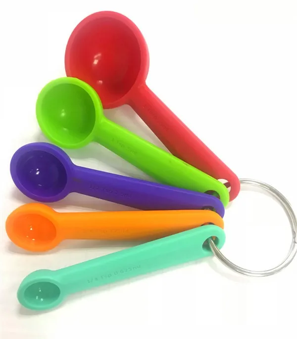 Multicolored Wholesale Measure Spoons Set Of 5 Silicone Measuring