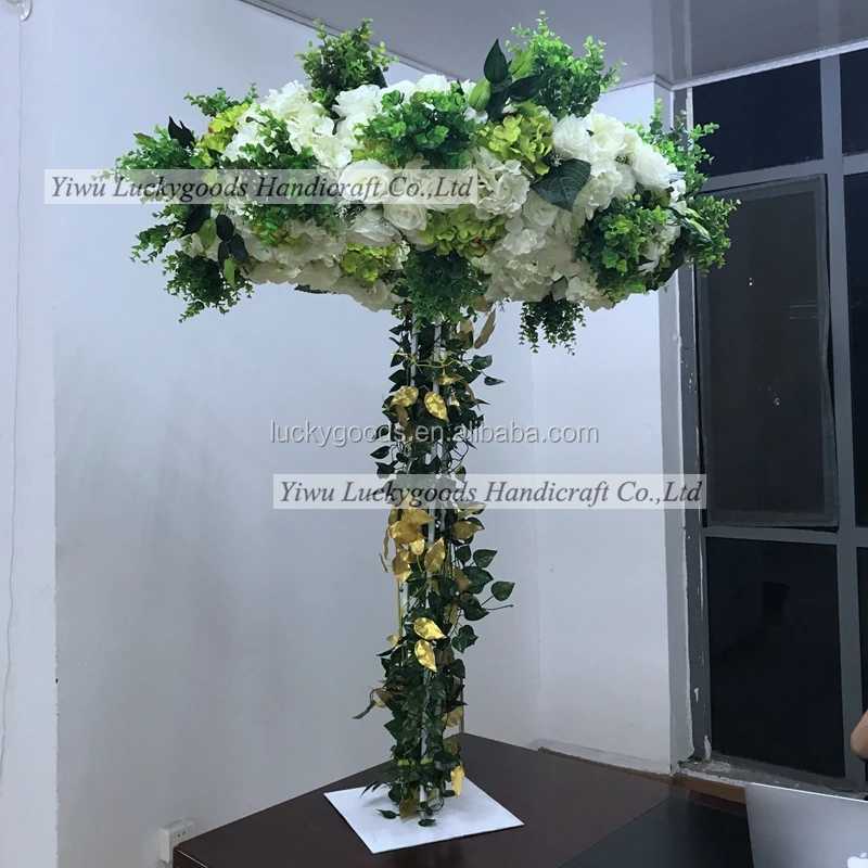 Lfb9721 Luckygoods Large Gold Stand White Flower Centerpiece For Wedding Event Decoration Buy
