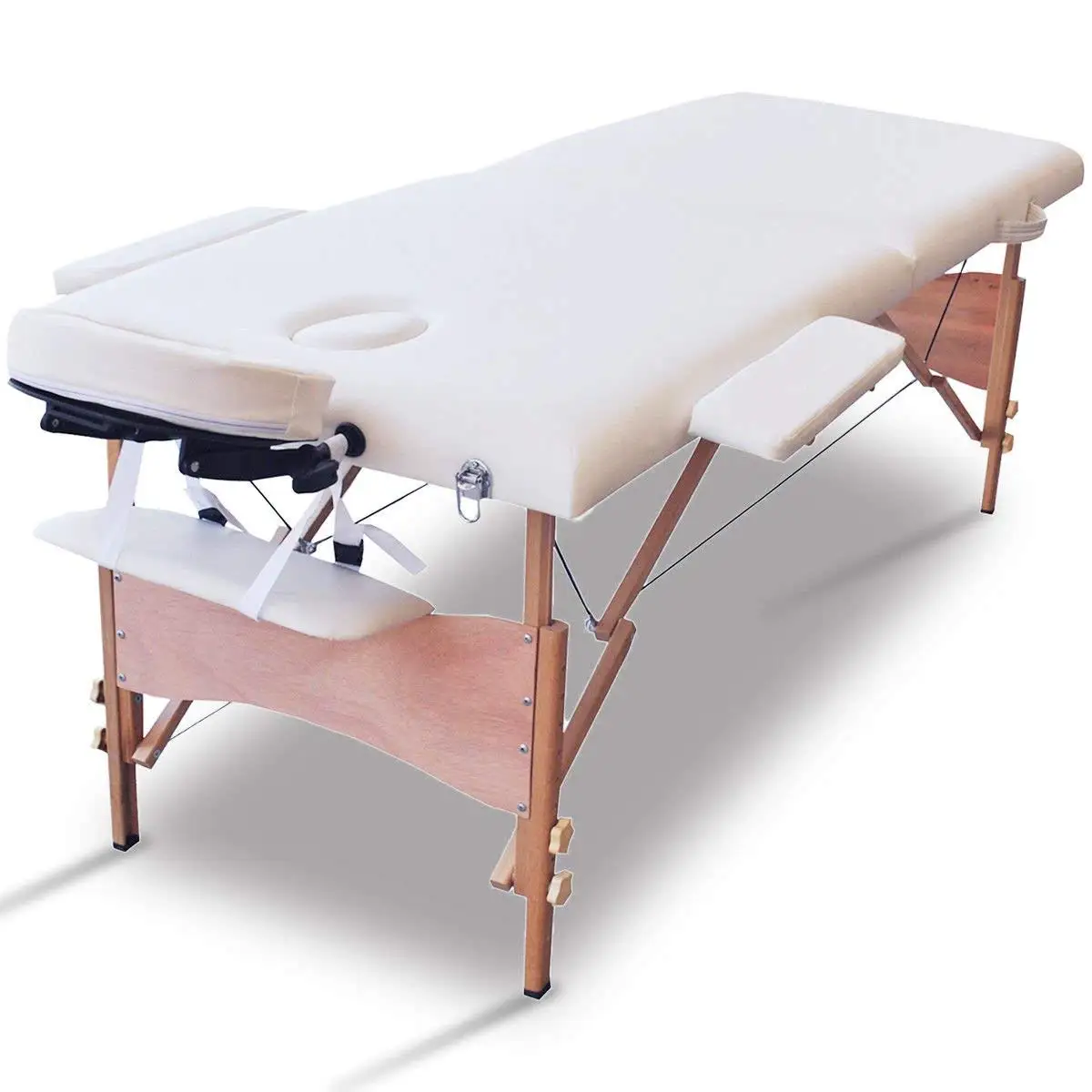 White 84" L Portable Massage Table Facial SPA Bed Tattoo w/Carry Case & Removable Face Cradle
