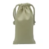 Direct Factory Produce Rope Handle Green Canvas Drawstring Pouch Bag For Package
