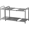 Simple Houseware Under Sink 2 Tier Silver Expandable Shelf Organizer Rack