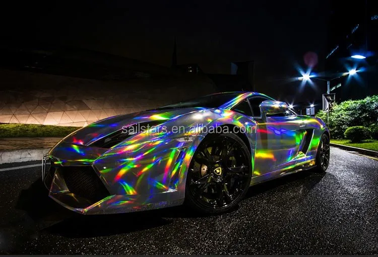 Holographique Laser Blanc Perle Chrome irisé Vinyle Film Voiture Wrap changement de couleur