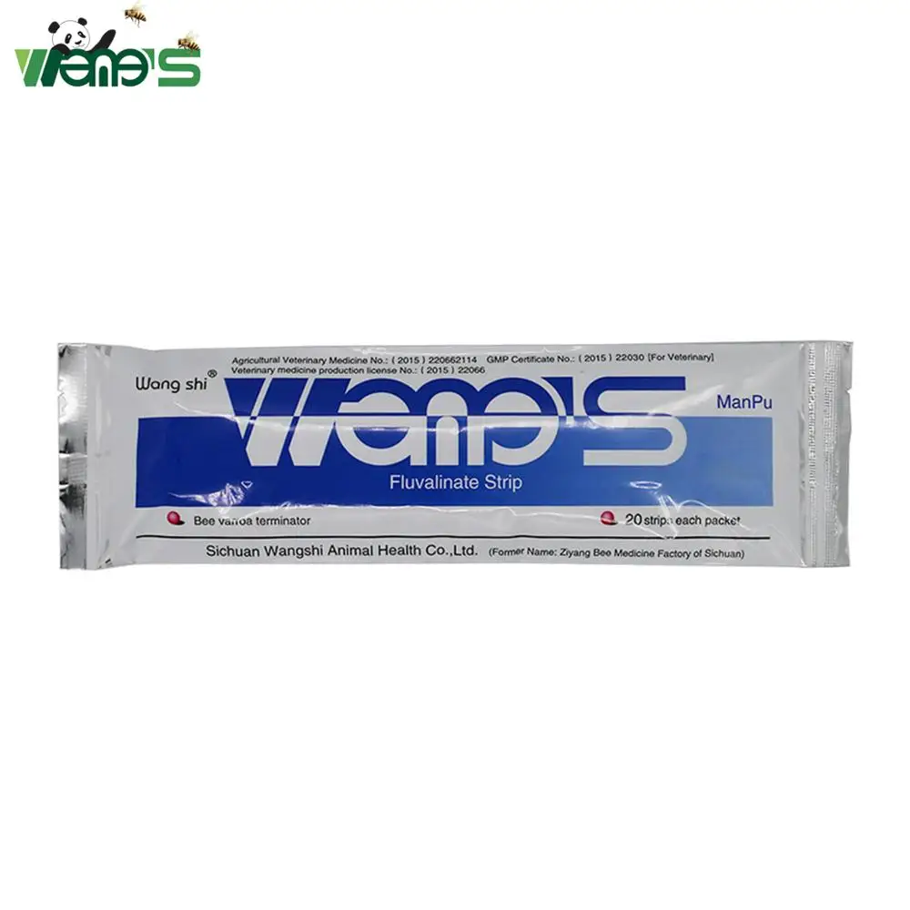 
Wangshi Manpu 20 Strips Fluvalinate Strip Highly Active Bee Varroa Mite Killer Beekeeping Medicine Acaricide Supplies 