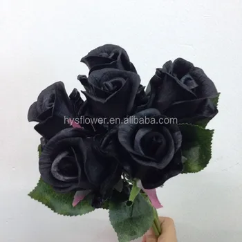 Di Alta Qualità 6 Teste Bocciolo Di Rosa Nera Bouquetfiore Funerale Artificiale Rosa Buy Black Rosefiori Artificiali Funeralebouquet Di Fiori