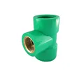 PVC Popular Thread Pipe Fittings green or white female tee copper thread