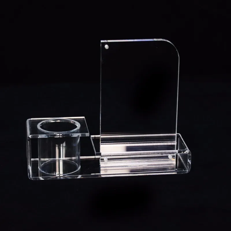 Clear Acrylic Pencil Pen Holder With Photo Frame Good For Office