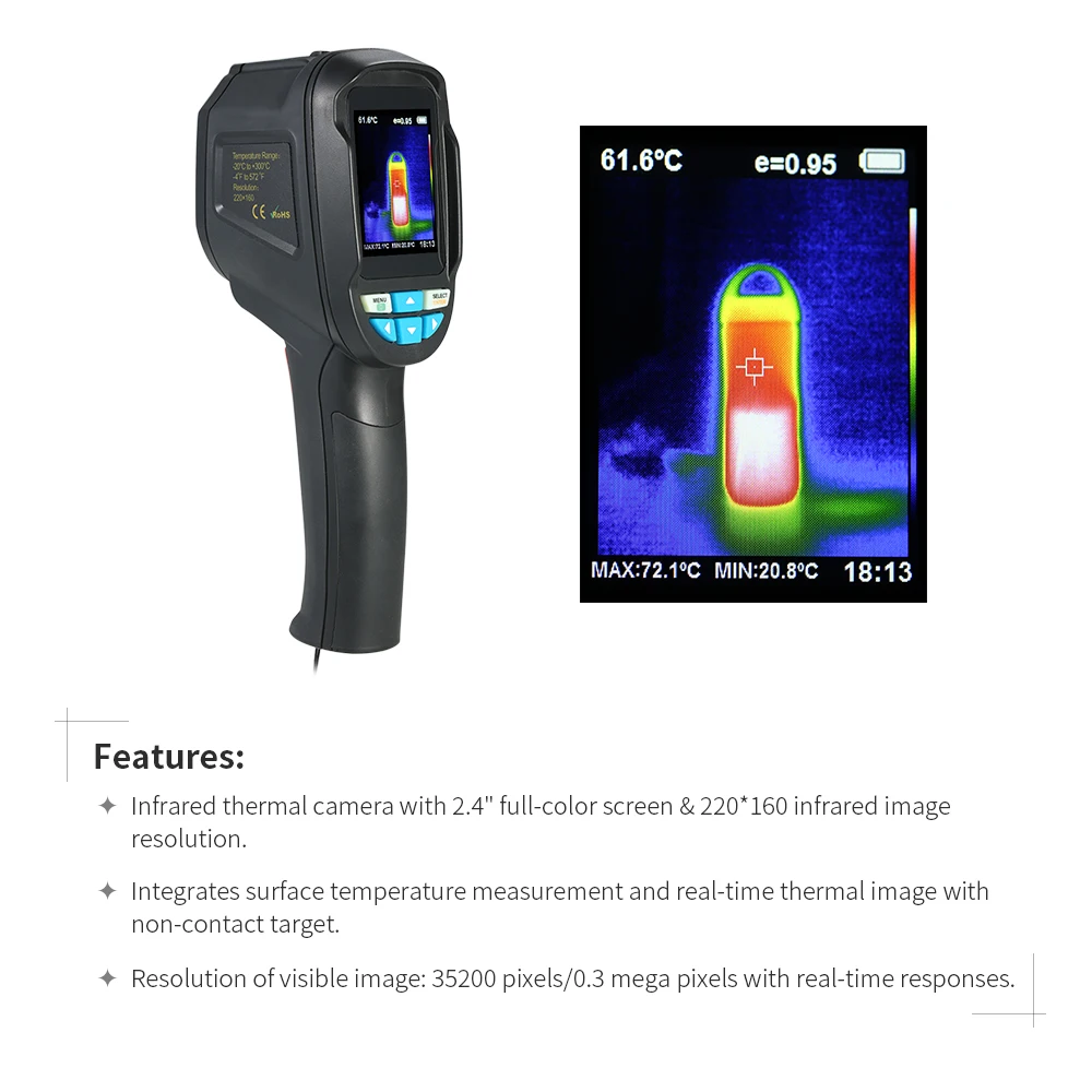 Easy Use Handheld Infrared Thermal Imaging Camera For Detect Cable Or ...