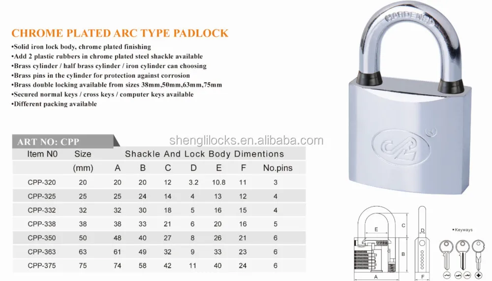 Cheap Chrome Plated Arc Type Pad Lock Buy Door Lock Types,Cheap