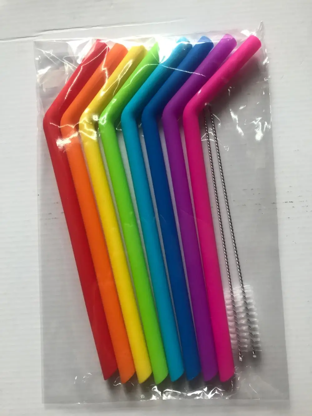 8 Pieces Reusable Silicone Straws Set Silicone Drinking Straws With ...