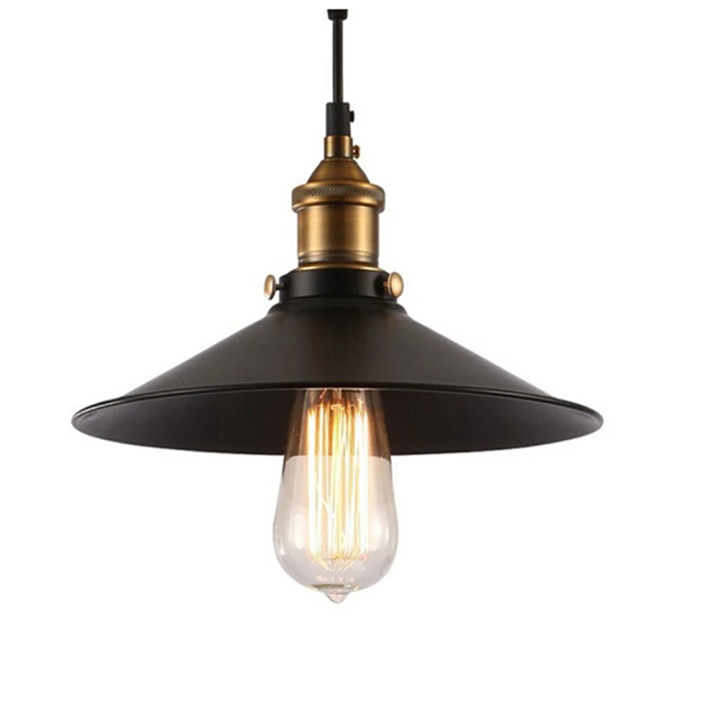 wholesale round shades black loft retro industrial hanging lamp resstaurznt vintage pendant lamp
