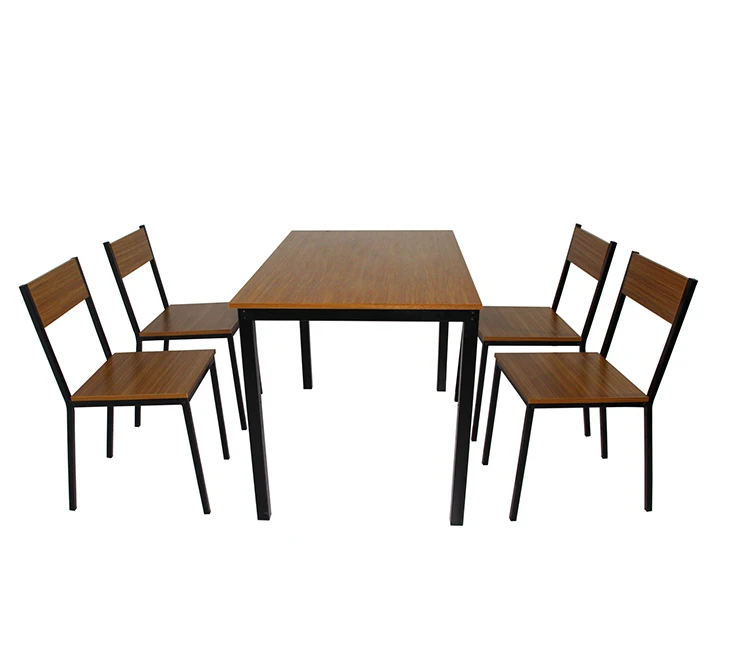 Melamine wooden popular style Dining room set table set with 4 chairs for dining room