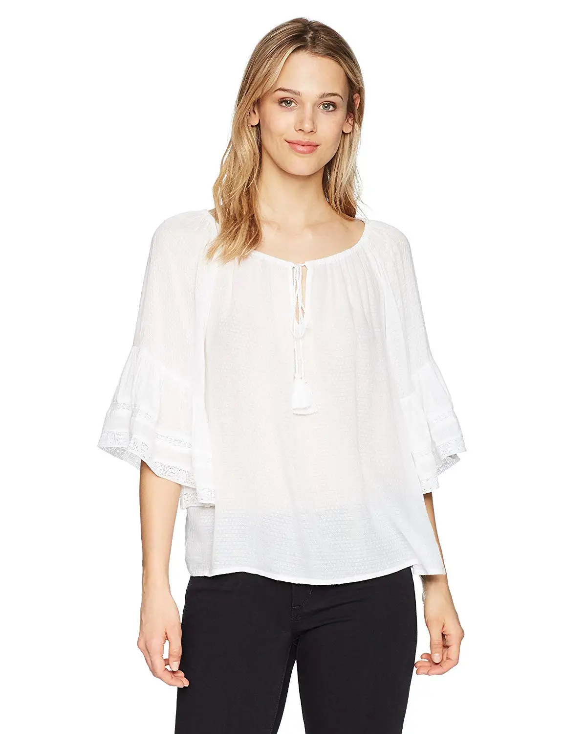 bell sleeve peasant top