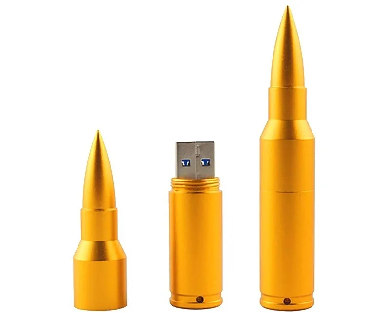 64MB to 256GB Military-themed Bullet Metal USB Flash Drive Golden Silver USB Stick - ANKUX.COM