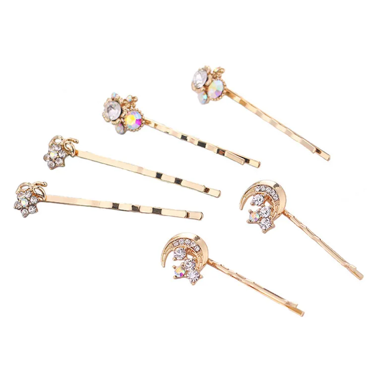 Fashion Crystal Hair Pin Girls Wave Thin Hair Clip Student View
