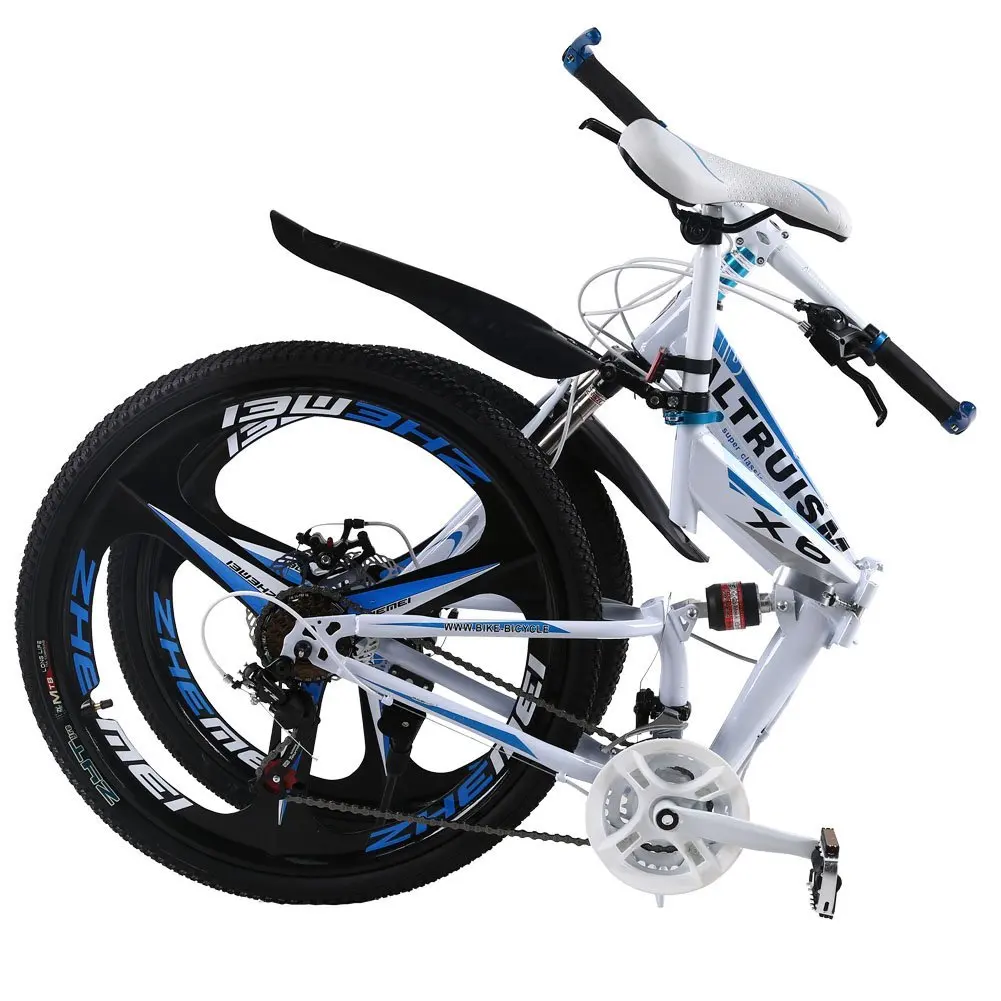 ALTRUISM X6 Folding Bike Frame 26 Inch Aluminium Mountain Bicycle 21 Speed Disc Brakes Bike Tall Man Mtb Bike 2 Color Choose Ce Rohs