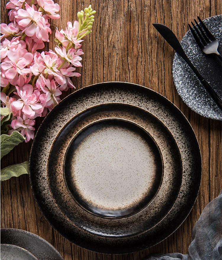 Japanese Style Vintage Different Types Round Diner Bulk Wholesale Flat