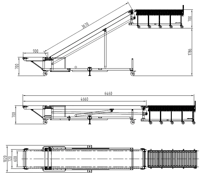 Телескопический конвейер чертежи