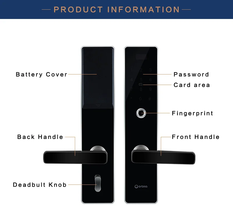 P8010 Orbita High Security Intelligent Fingerprint Digital Door Lock
