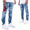 OEM 2018 rose patches design your own jeans guangzhou jeans markets Pants in London Acid wash jeans 0158
