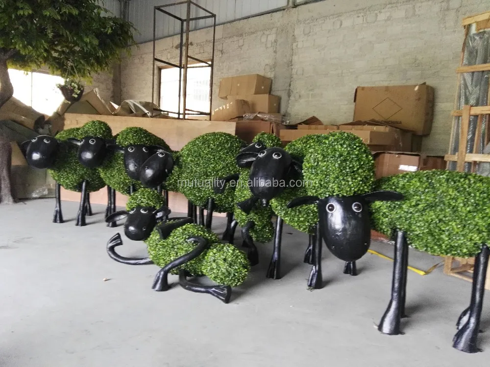 Endearing Numbers Of Sheep Artificial Topiary Animal Topiary Frame For