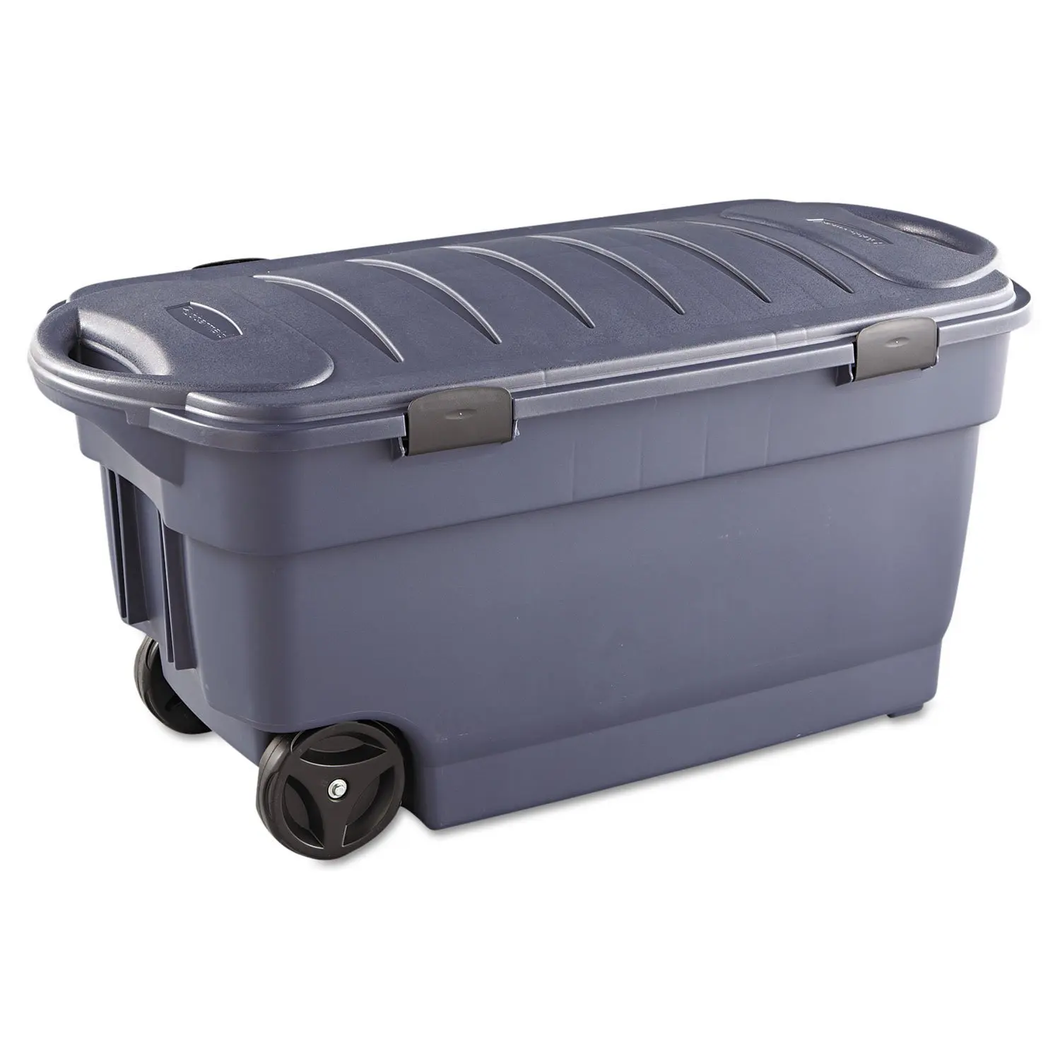 RUBBERMAID 45-Gallon Roughneck Wheeled Storage Box, Dark Indigo Metallic (R...