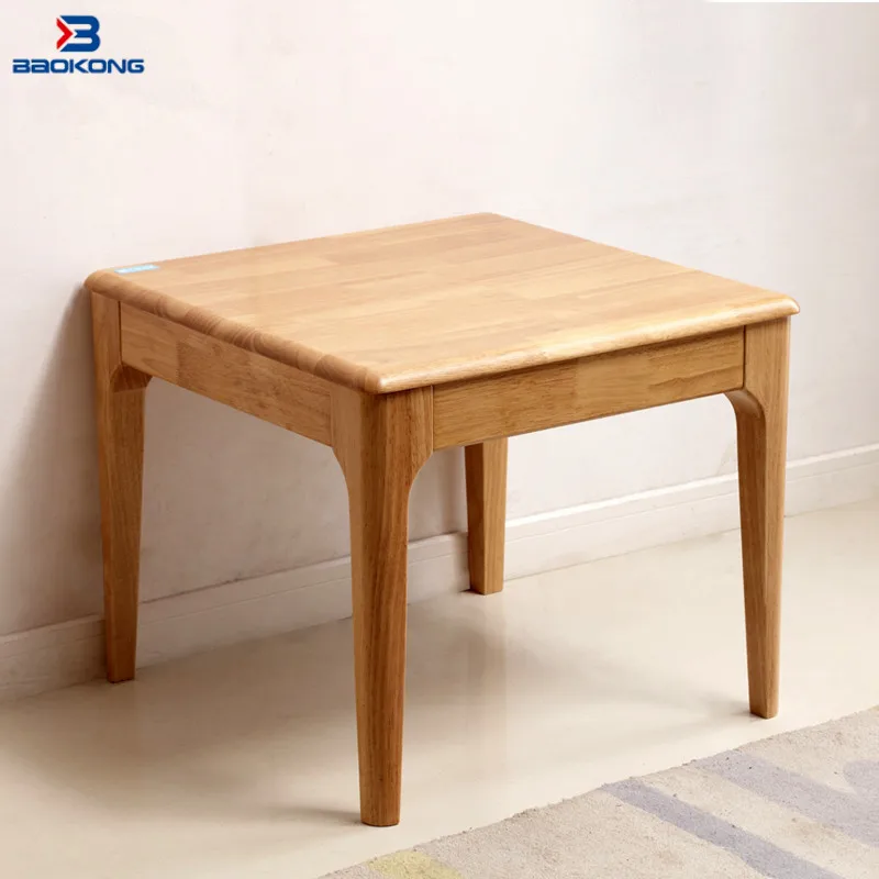 Solid Wood Corner Table Rubber Living Room Coffee Wooden Tables Centre Hand Carved