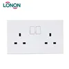 reasonable price 13A white double socket and switch wall