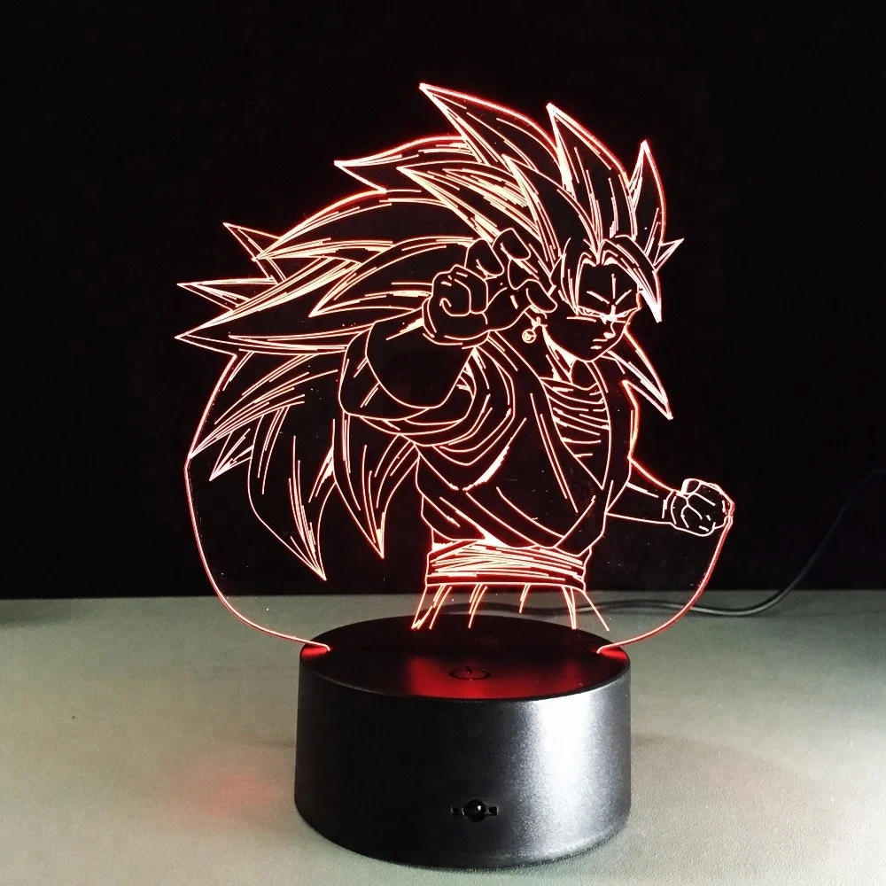New Dragon Ball Super Saiyan Monkey Son Goku 3D Table Lamp Luminaria acrylic LED Night Lights
