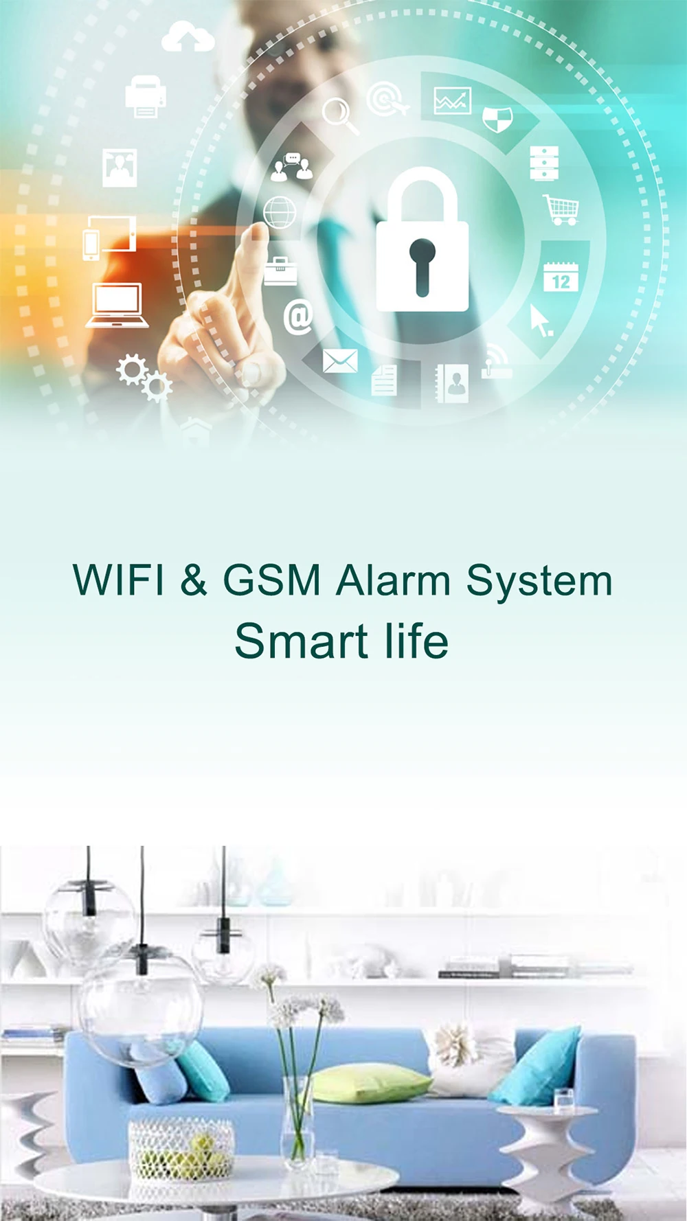 Intelligent GSM WIFI Smart Burglar Home Security Alarm system BL-6600