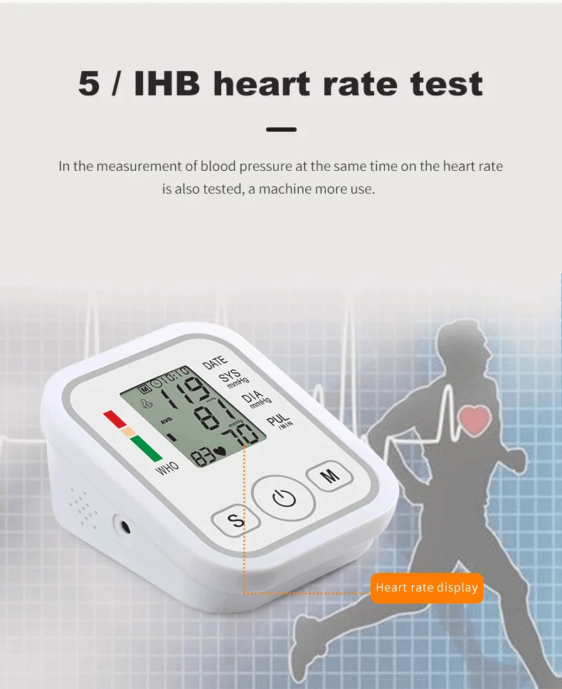 2019Intelligent digital heart rate monitor sphygmomanometer family and hospital blood pressure monitor