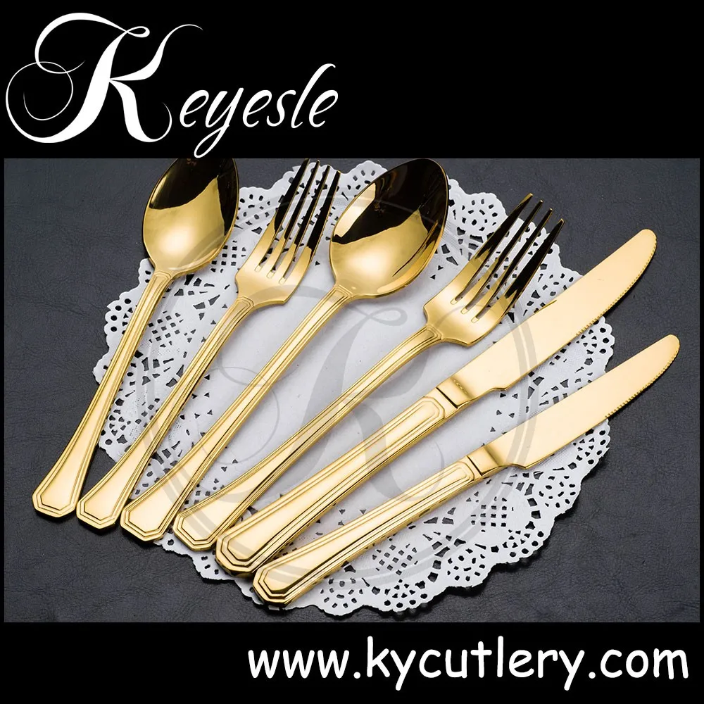 Gold Plated Flatware Sets,Bulk Gold Flatware - Buy Wedding Cutlery Set Wholesale,Wedding Cutlery ...