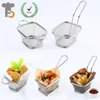 Mini Chrome Chip Fries Fryer Serving Food Presentation Basket