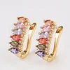 Cheap chinese fashion simple gold plated earring top designs/ new model cubic zirconia huggie earrings for women