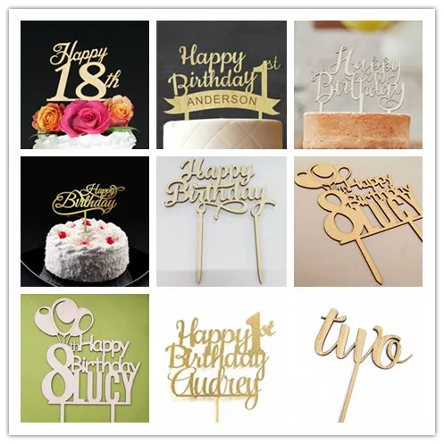 Decoration De Gateau D Anniversaire A Personnaliser Decorations De Festivite Tout Nom Et Age Paillettes Dorees Ou Couleur Bois Naturel Decorations De Festival D Anniversaire Buy Gateau De Decoupe Laser Personnalise Decorations De Decoration D