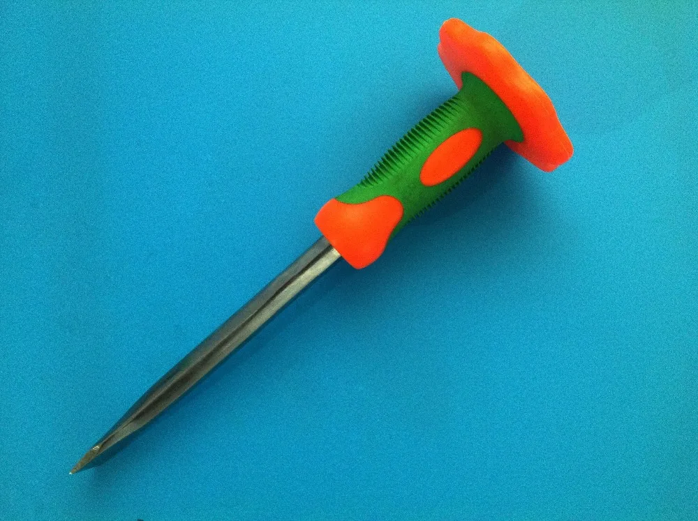 good quality of cold chisel with rubber handle 8"*16 -043