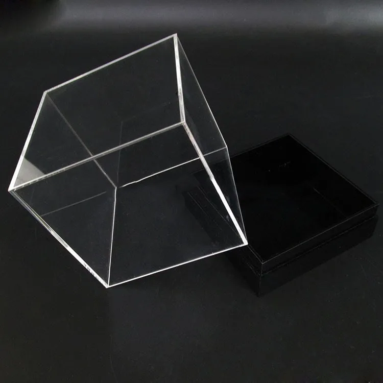 Cube Square Shape Clear Small Acrylic Display Boxes Transparent