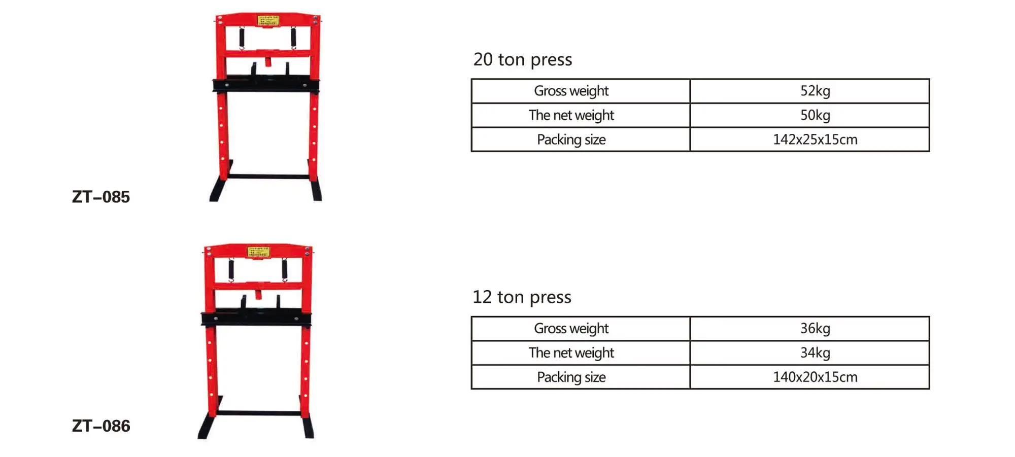 H frame benchtop 30ton hydraulic bearing shop press power tools