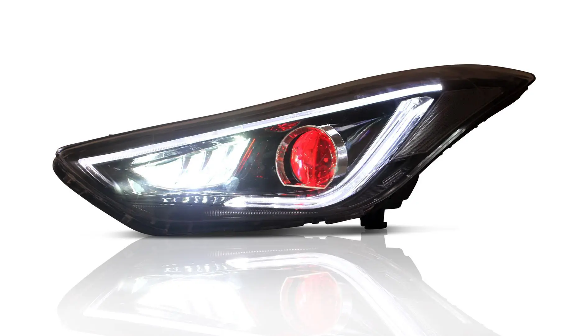 VLAND manufacturer for car headlight for Elantra head lamp 2011 2012 2013 2014 2015 Elantra LED head light with Demon eyes