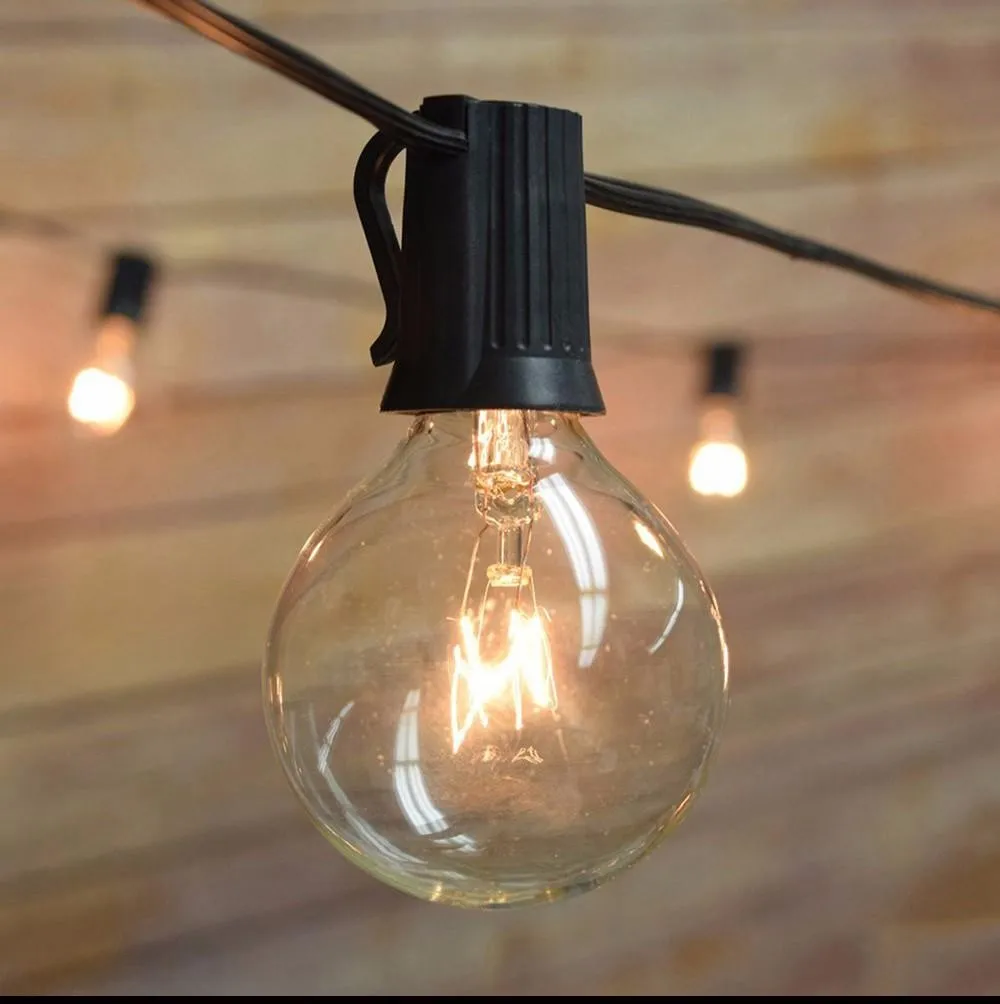 Jslinter G40 LED String Light Bulbs – 25 Pack, E12 Base, 60LM 5000K Daylight
