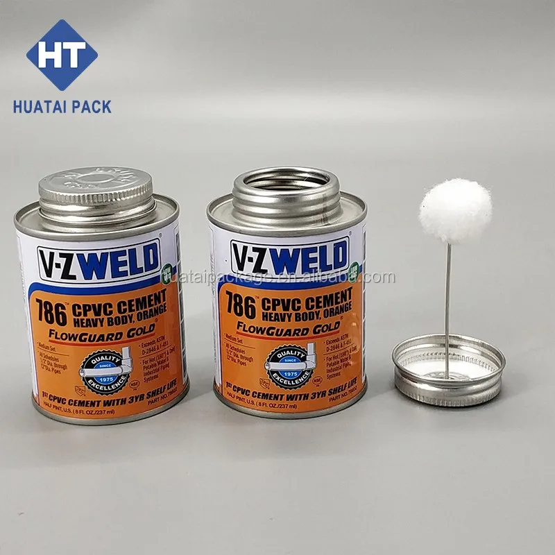 Upvc/cpvc/pvc Cement Metal Can,Glue Can Manufacturer,8oz Tin Can For Adhesive Packaging Buy