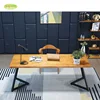 Home furniture wood dining room table /solid wood pine dining table with metal legs
