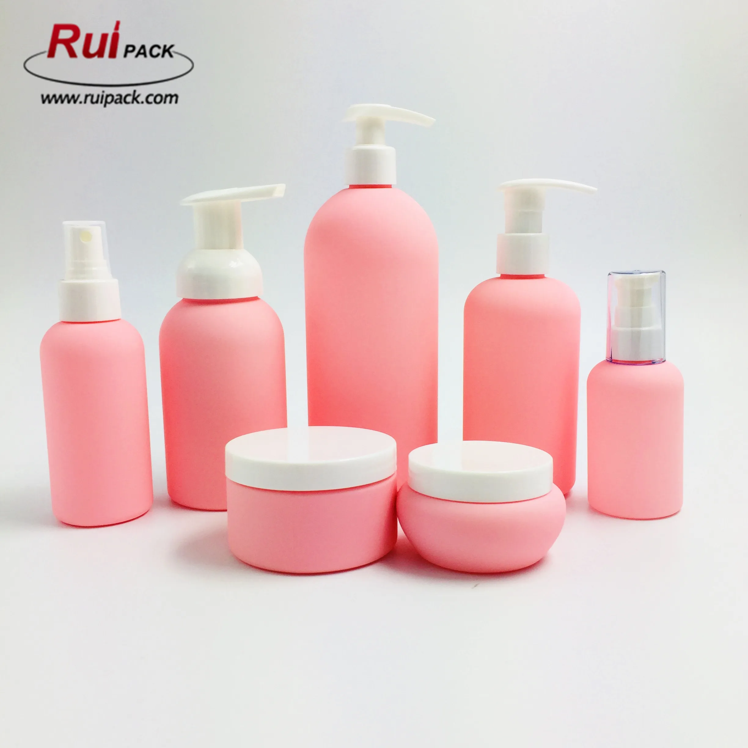 Download 100ml Boston Round Matte Frosted Pink Cosmetic Plastic Pet ... Yellowimages Mockups