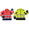 Hi Vis waterproof breathable reflective safety clothing, mens security custom red blue black 3m reflective safety jacket