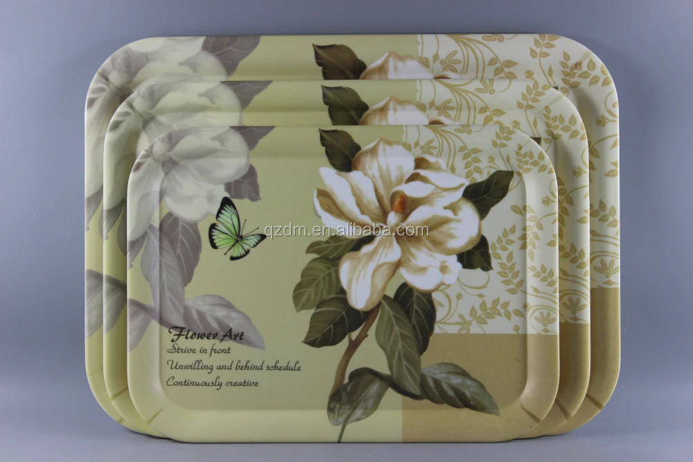 Popular Design Melamine Serving Tray Set Of 3pc