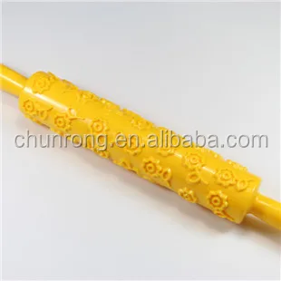 Flower Shape Plastic Cake Decorating Rolling Pin Spiral Pattern