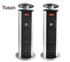 Round Shape Top Desktop Pop Up USB Power Socket Desktop Power Sockets with 3 ways US power outlet and 2 USB Charing Ports Switch