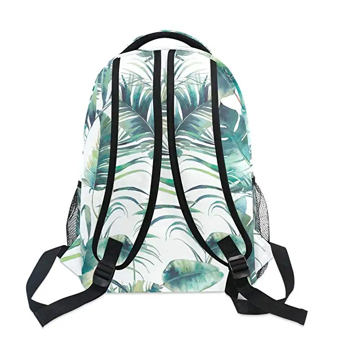 Summer Palm Tree And Banana Leaves School Backpacks For Girls Kids