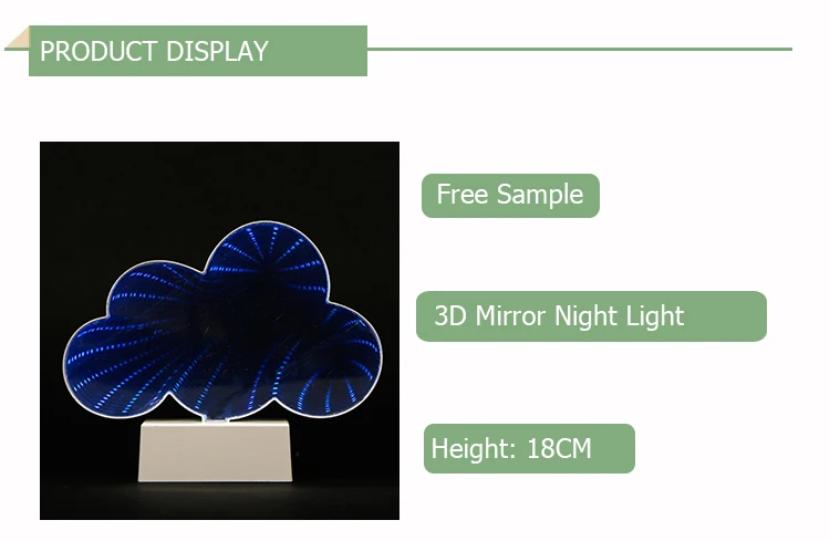 18cm Romantic Cloud 3d Led Tunnel Lamp Infinity Mirror Night Lights ...