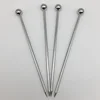 4'' Professional Silver Stainless Steel Bar Cocktail Olive/Martini/Fruit Picks Sticks Stirrers With Metallic Ball